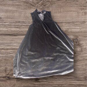 Girls' Metallic Silver Sleeveless Party Dress